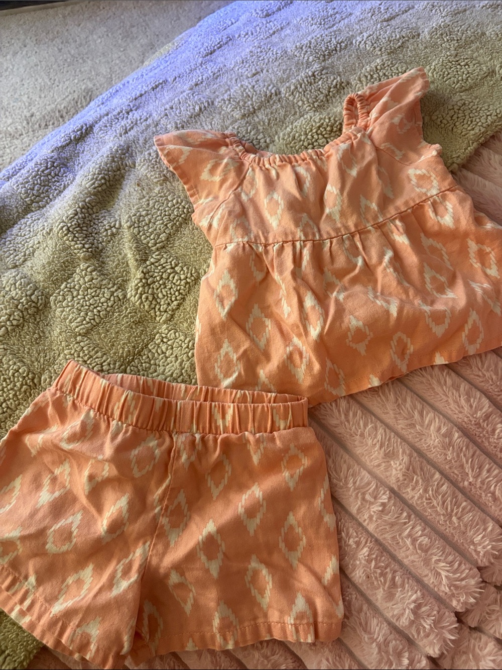 Carter's Peach Ikat Girls' Shorts Set